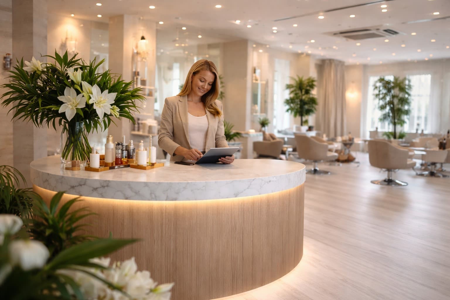 Premium salon or spa reception